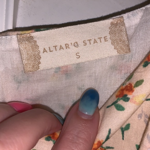 Altar'd State Scoop Neck Puff Sleeve Mini Dress small nwot - Picture 7 of 9